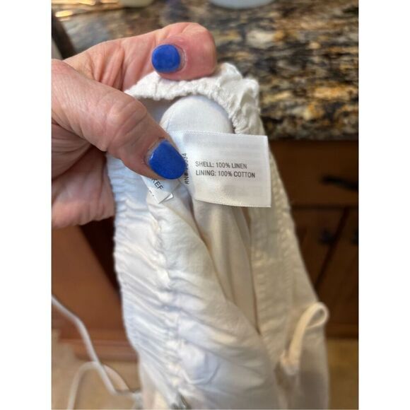 Orvis XL cream lined linen loose fit drawstring elastic waist pants - Picture 8 of 8